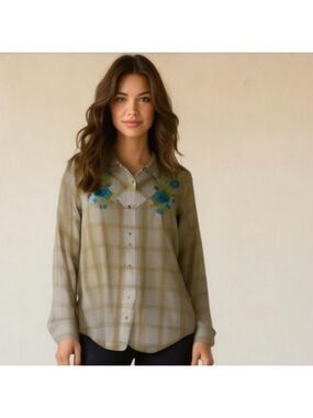 Roper Women's Plaid Pearl Snap Western Shirt Large